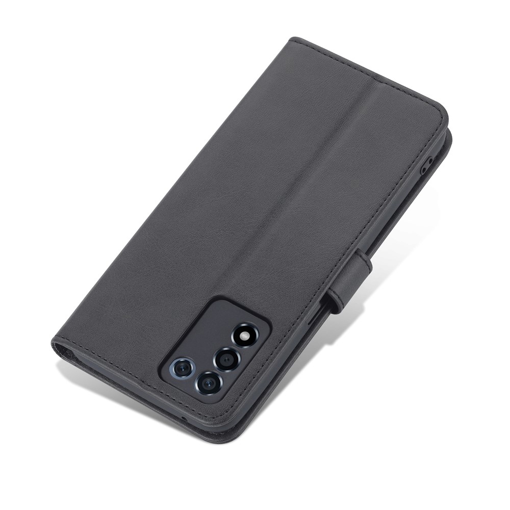 AZNS For Oppo K9s/Realme Q3s Scratch-proof PU Leather Case Wallet Folding Stand Magnetic Flip Cover - Black-9