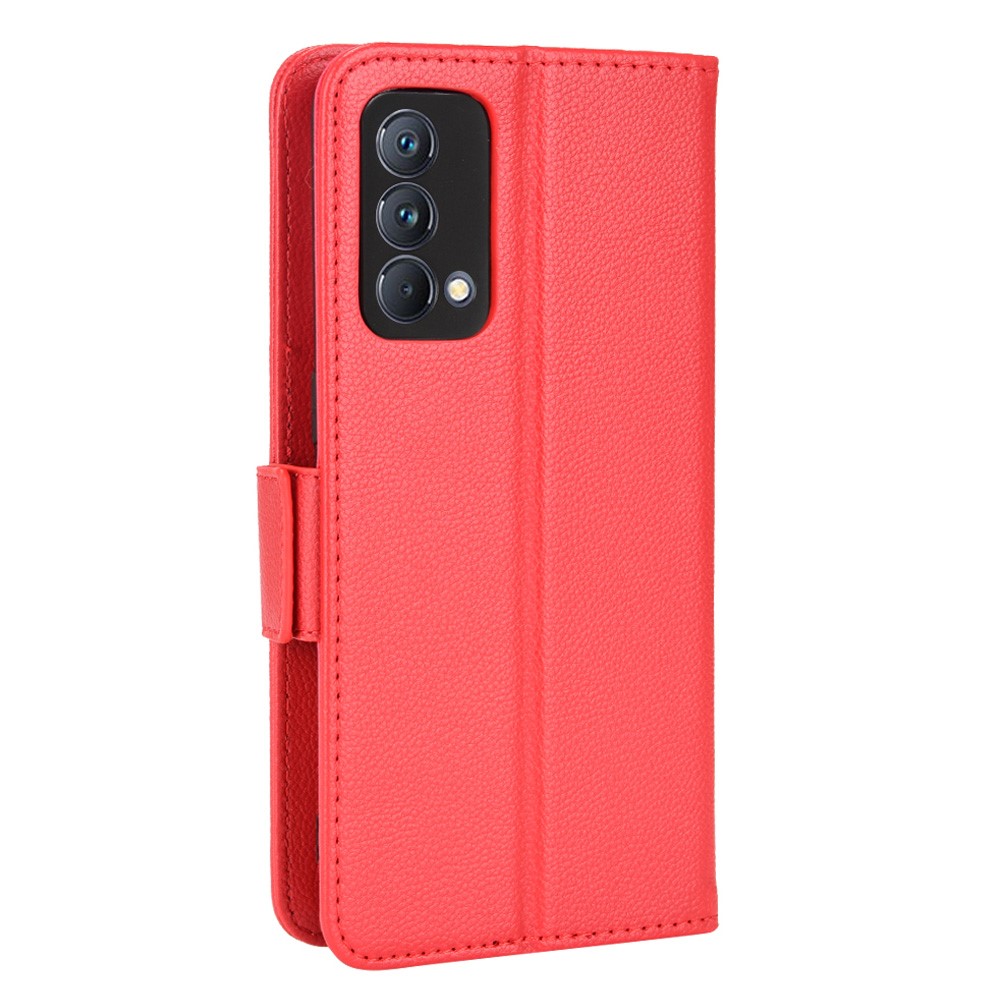 For Oppo K9/Realme GT Master/Q3 Pro Carnival Scratch-resistant Litchi Texture PU Leather Wallet Case Magnetic Closure Anti-drop Stand Phone Cover - Red-3