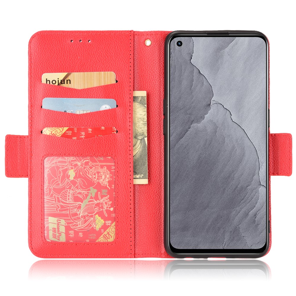 For Oppo K9/Realme GT Master/Q3 Pro Carnival Scratch-resistant Litchi Texture PU Leather Wallet Case Magnetic Closure Anti-drop Stand Phone Cover - Red-4