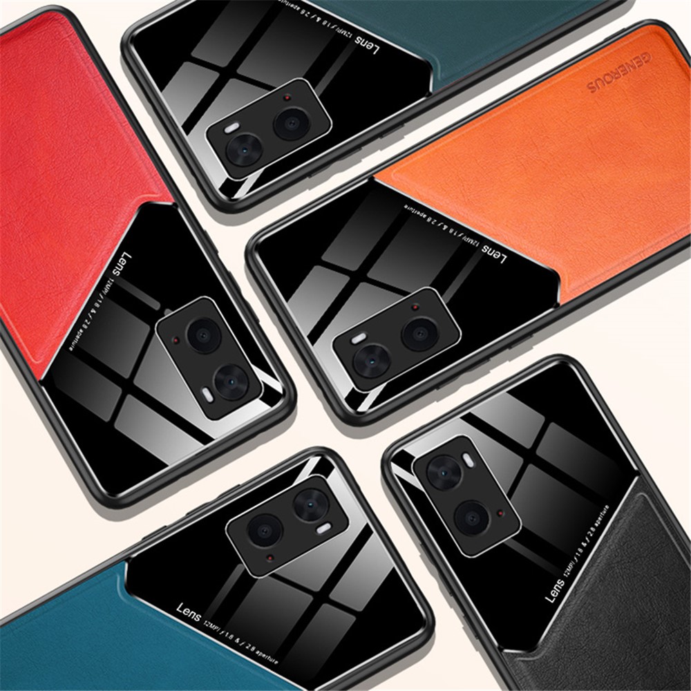 For Oppo A36 / A76 Precise Cutouts Back Case Textured Leather Coated TPU + PC Protective Cover with Magnetic Metal Sheet - Green-8