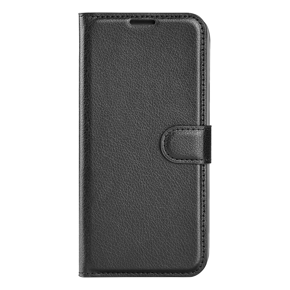 For vivo iQOO Neo5 S Flip Folio Case Wallet Stand Feature Litchi Texture PU Leather Book Phone Cover - Black-2