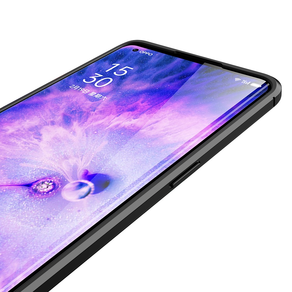 Litchi Texture Phone Case for Oppo Find X5 Pro, Anti-scratch Flexible TPU Protective Cover - Black-6
