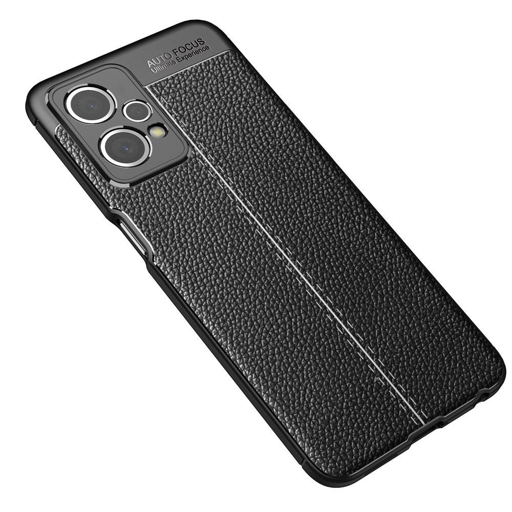 For Realme 9 Pro Soft TPU Phone Case Litchi Texture Shockproof Protective Cover - Black-2