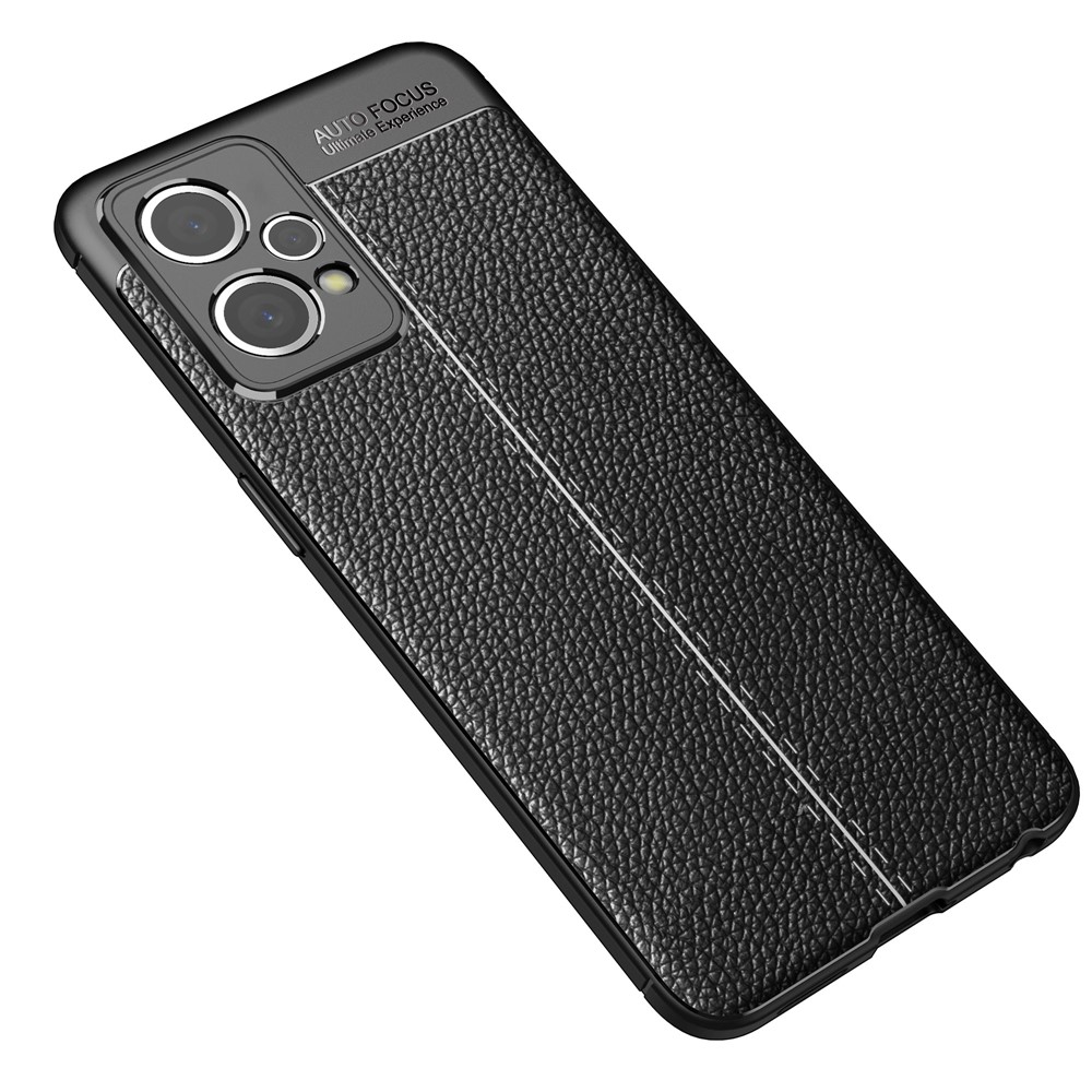 For Realme 9 Pro+ Anti-scratch Flexible TPU Mobile Phone Cover Litchi Texture Case - Black-2