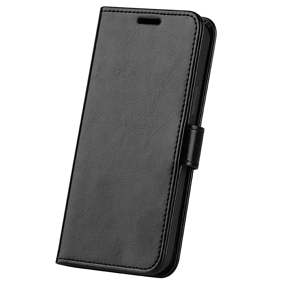 For Realme 9 Pro+ Viewing Stand Phone Cover Crazy Horse Texture Folio Flip Leather Wallet Phone Case - Black-7