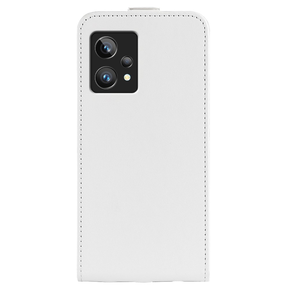 Vertical Flip PU Leather Phone Case for Realme 9 Pro+, Crazy Horse Texture Card Holder Protective Shell - White-3