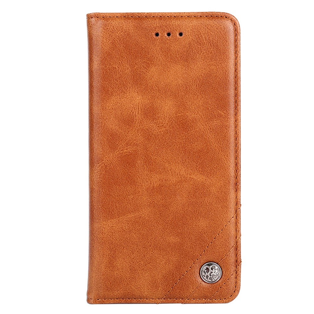 For vivo iQOO 9 Pro 5G PU Leather + TPU Shockproof Phone Cover Triangle Stitching Line Stand Wallet Case - Brown-2