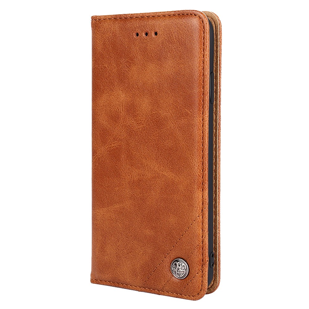 For vivo iQOO 9 Pro 5G PU Leather + TPU Shockproof Phone Cover Triangle Stitching Line Stand Wallet Case - Brown-3