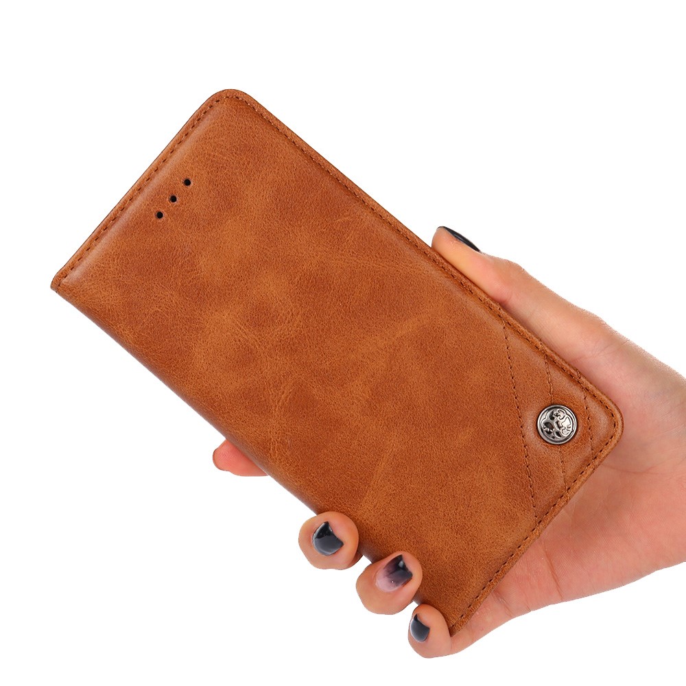 For vivo iQOO 9 Pro 5G PU Leather + TPU Shockproof Phone Cover Triangle Stitching Line Stand Wallet Case - Brown-7