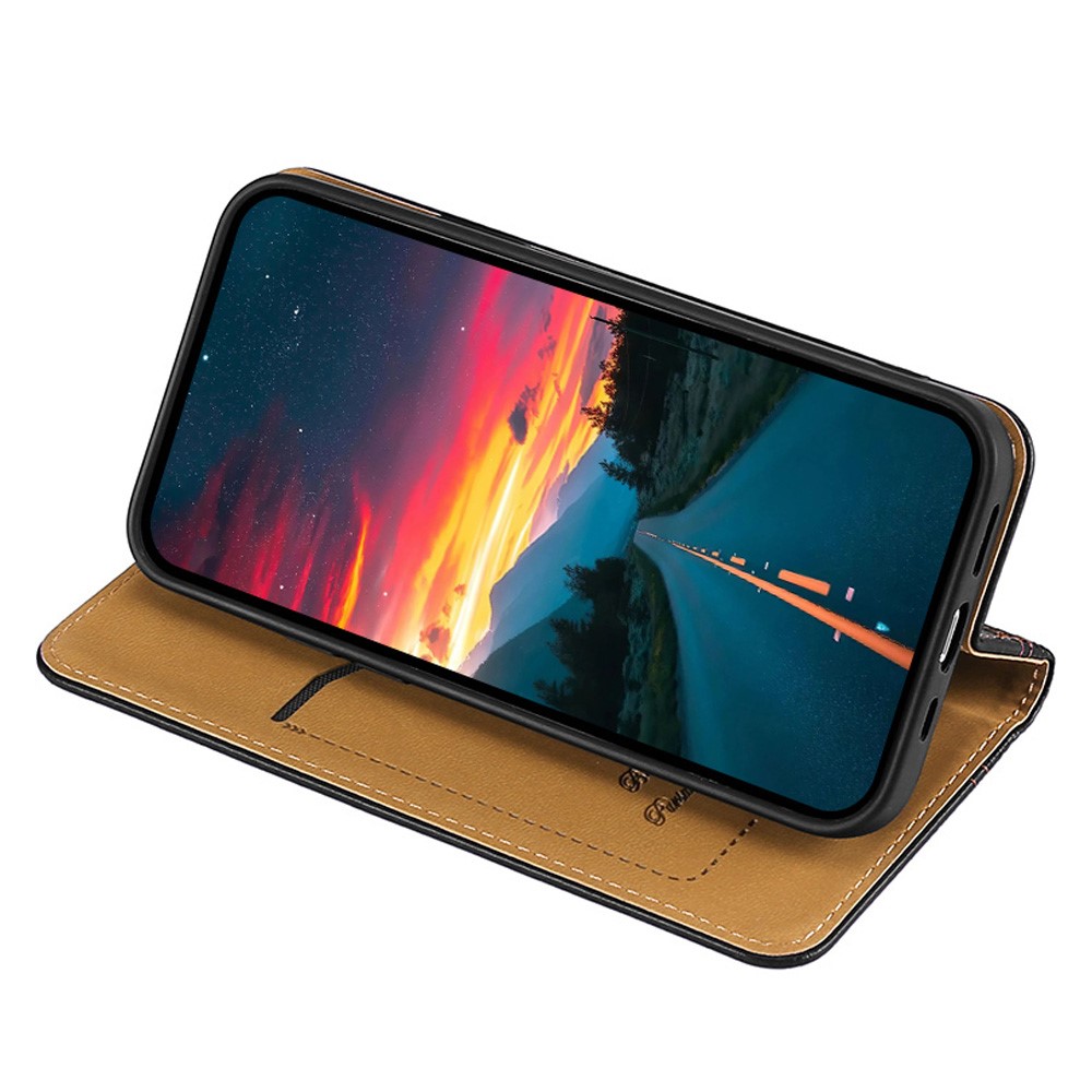For vivo iQOO 9 Pro Plaid Pattern PU Leather Magnetic Auto-closing Phone Case Adjustable Stand Shockproof Card Slot Design Cover - Black-8