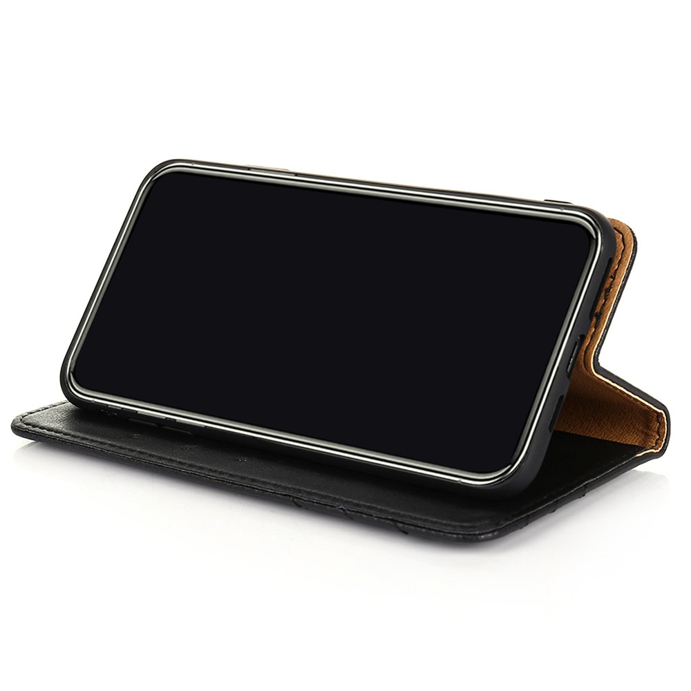 For Oppo A96 5G Triangle Stitching Line PU Leather Case Anti-scratch Adjustable Stand Wallet Mobile Phone Cover - Black-5