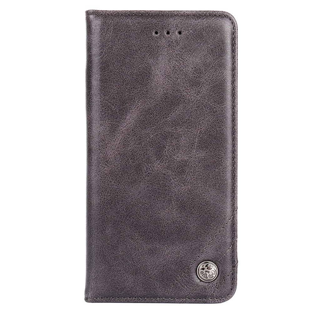 For Realme GT2 Pro Triangle Stitching Line PU Leather Case Anti-drop Stand Flip Wallet Mobile Phone Cover - Grey-2