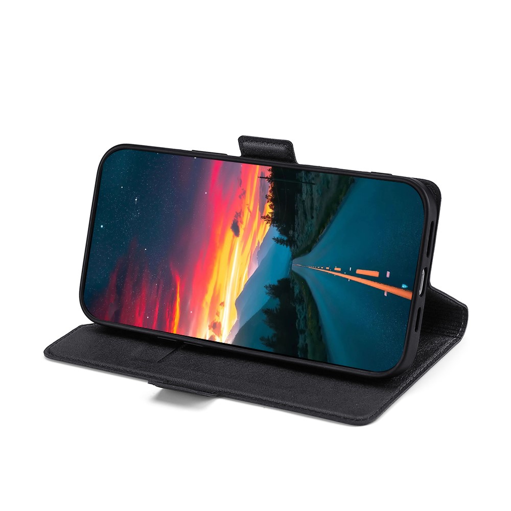 For Realme 9 Pro Drop-proof Side Magnetic Clasp Stand Ultra-thin PU Leather Phone Cover Case with Card Slot - Black-4