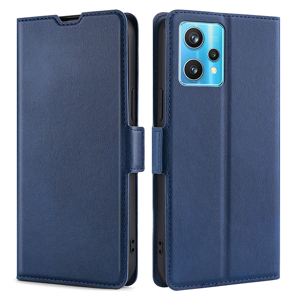 For Realme 9 Pro+ Anti-fall Side Magnetic Clasp Stand Ultra-slim PU Leather Mobile Phone Case with Card Slot - Blue-1