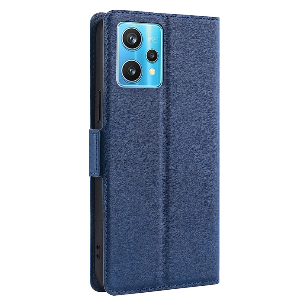 For Realme 9 Pro+ Anti-fall Side Magnetic Clasp Stand Ultra-slim PU Leather Mobile Phone Case with Card Slot - Blue-3