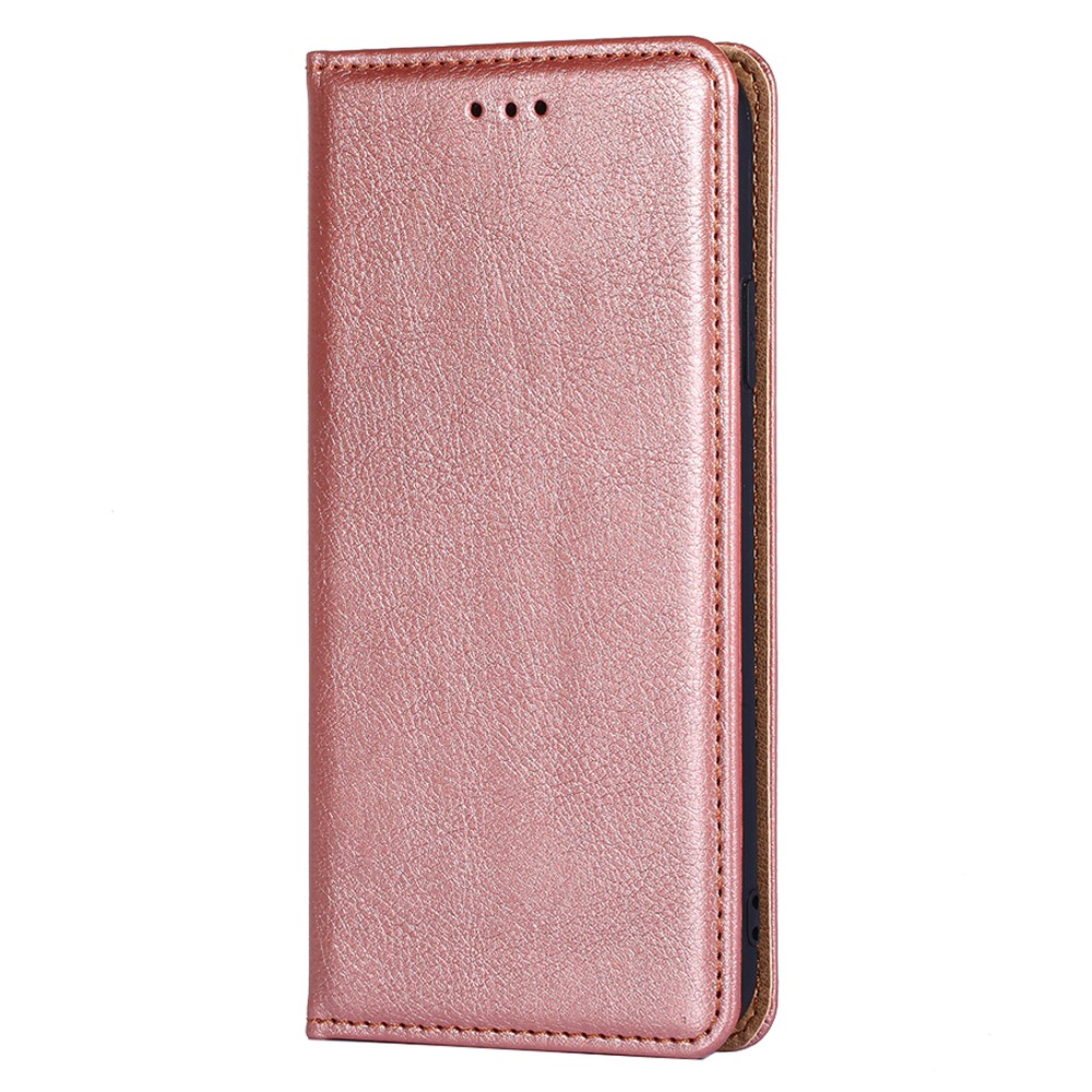 For Realme 9 Pro Anti-fall PU Leather Wallet Case Adjustable Stand Magnetic Absorption TPU Inner Cover - Rose Gold-2