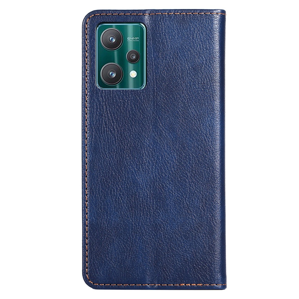 For Realme 9 Pro Anti-fall PU Leather Wallet Case Adjustable Stand Magnetic Absorption TPU Inner Cover - Blue-3