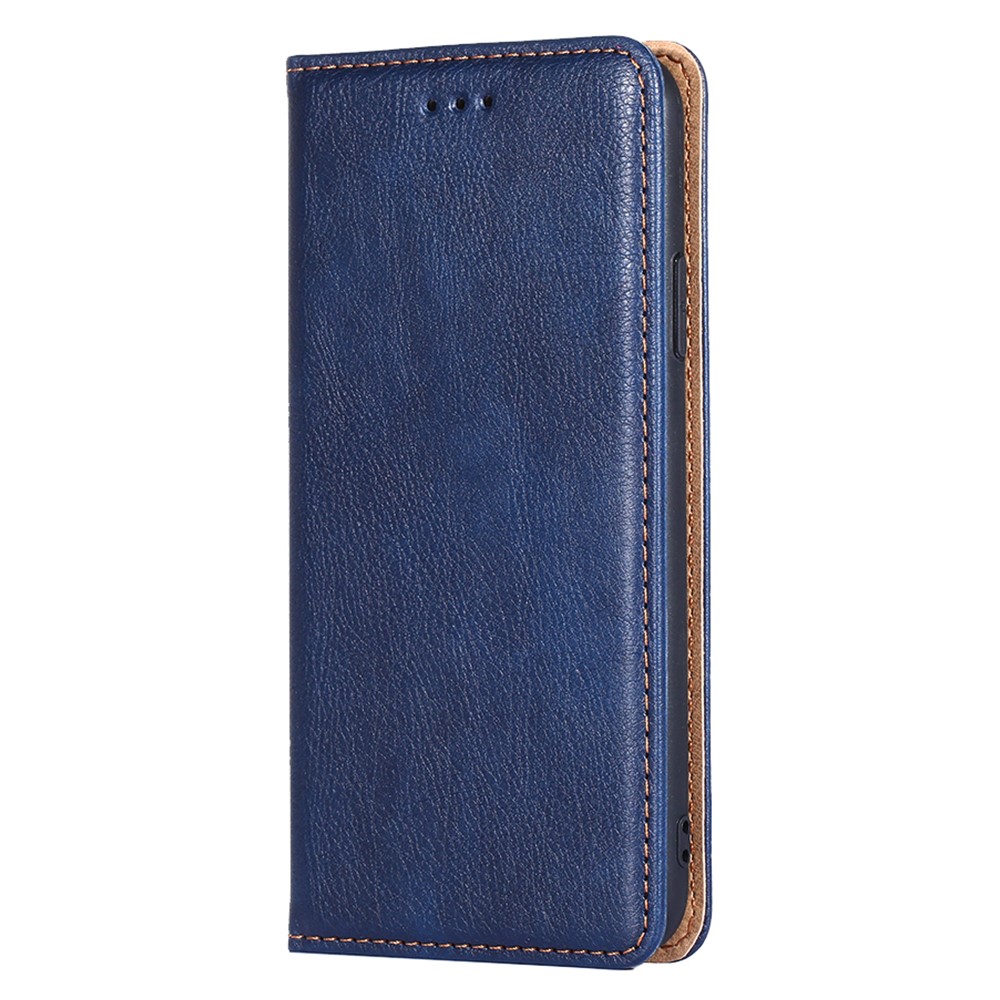 Auto Magnetic Absorption Leather Case for Oppo Find X5 Pro, Solid Color Phone Cover with Wallet Stand - Blue-2