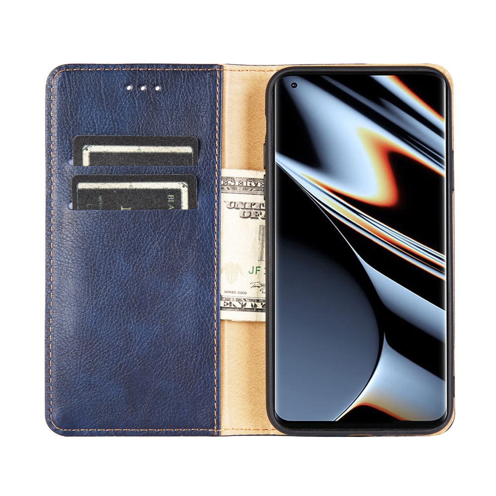 Auto Magnetic Absorption Leather Case for Oppo Find X5 Pro, Solid Color Phone Cover with Wallet Stand - Black-5