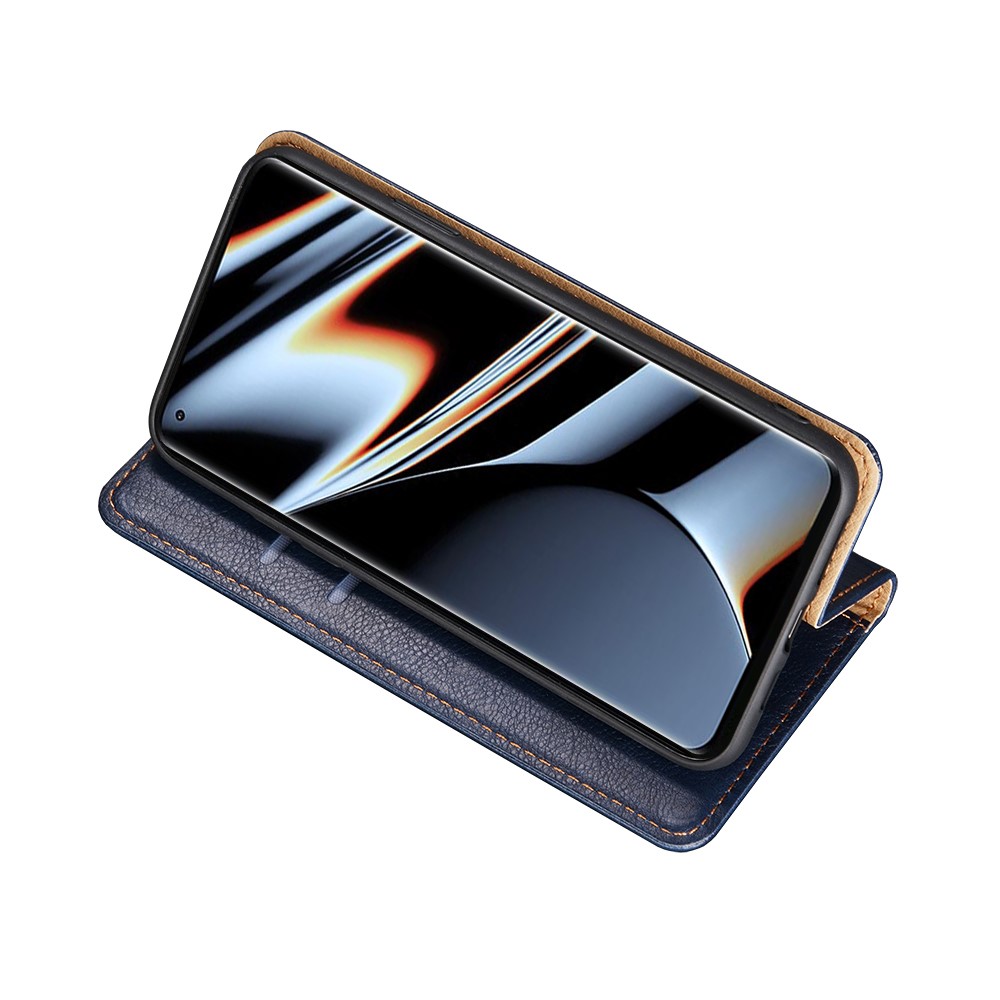 Auto Magnetic Absorption Leather Case for Oppo Find X5 Pro, Solid Color Phone Cover with Wallet Stand - Black-6
