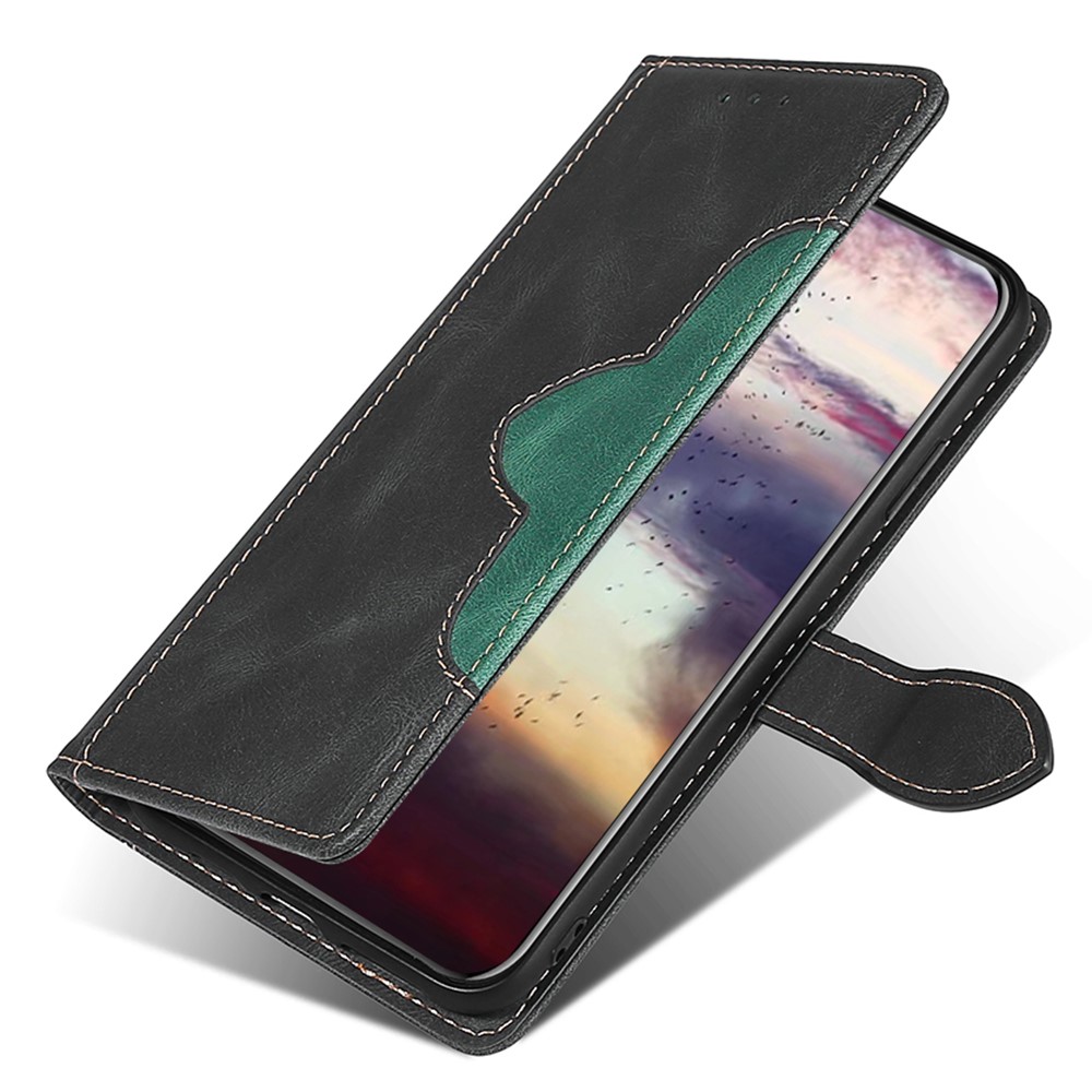 For Oppo Find X5 Pro Straw Hat Pattern Anti-scratch Cover Wallet Stand Leather + TPU Mobile Phone Case - Black-6