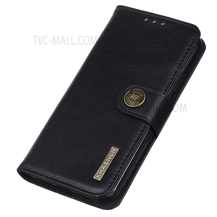 KHAZNEH For Realme 9i/Oppo A36 4G/A76 4G Textured PU Leather Wallet Phone Case Folio Flip Stand Shell - Black-6