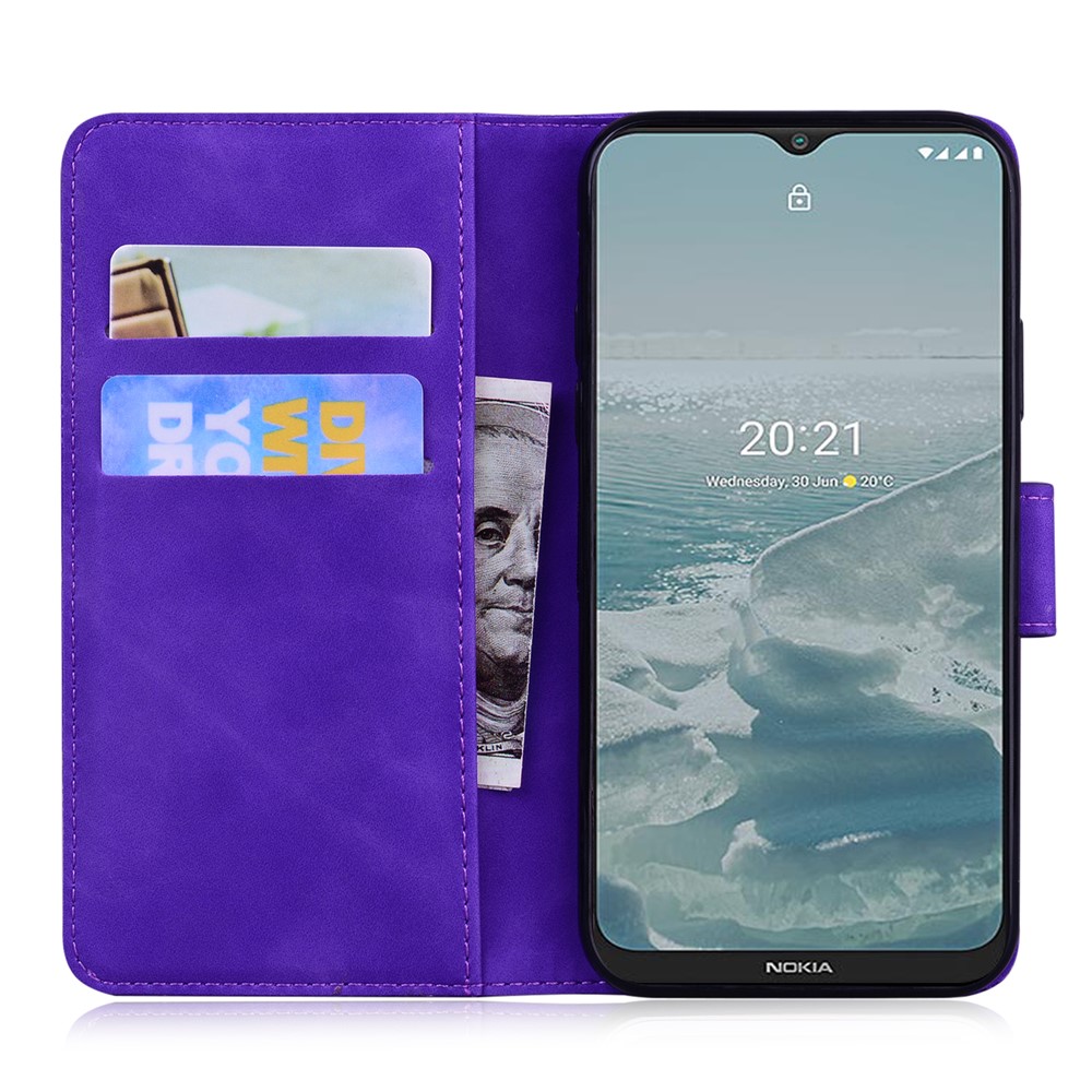 For Oppo Reno7 5G (Global)/Find X5 Lite Butterfly Printing Skin Touch Feeling PU Leather Wallet Cover Stand Phone Case - Purple-6