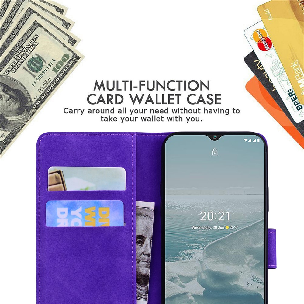For Oppo Reno7 5G (Global)/Find X5 Lite Butterfly Printing Skin Touch Feeling PU Leather Wallet Cover Stand Phone Case - Purple-8