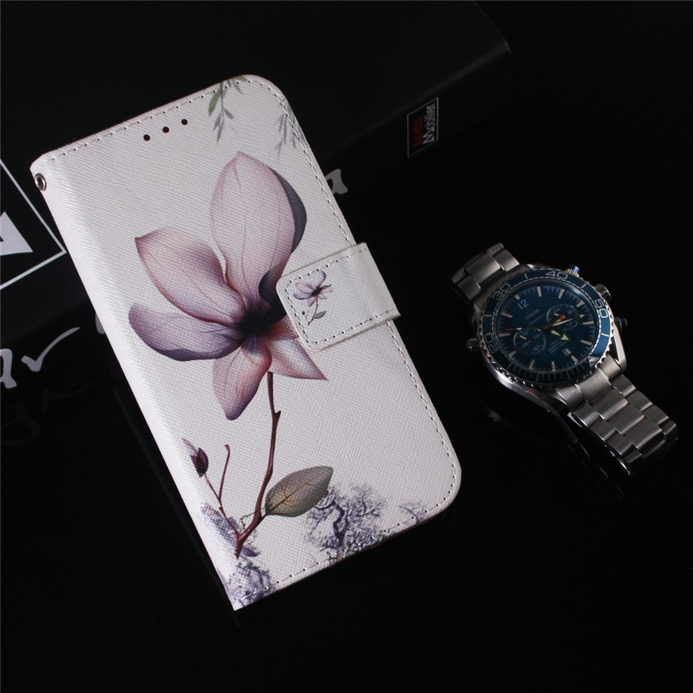 For Oppo Reno7 Pro 5G Pattern Printing Flip PU Leather Phone Case Magnetic Closure Stand Wallet TPU Bumper Protective Cover - Pink Flower-9