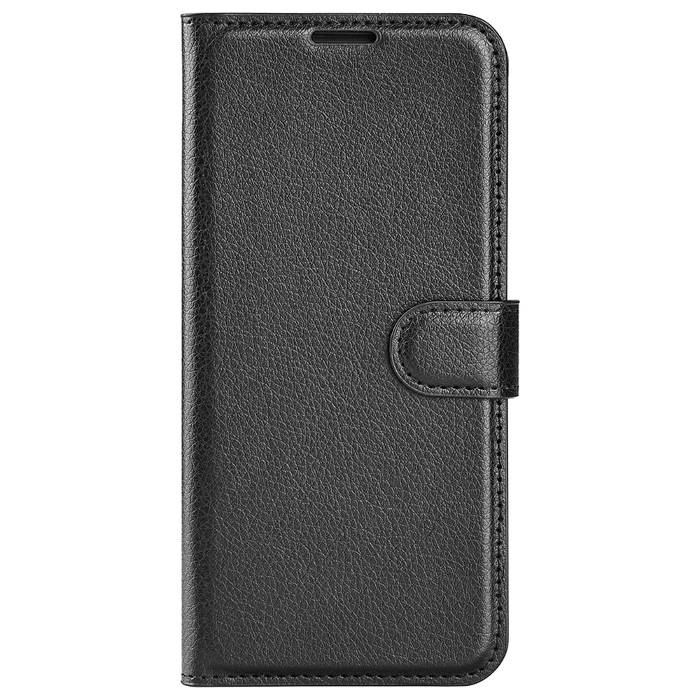 PU Leather Smartphone Cover Bag for Oppo Find X5, Wallet Anti-scratch Litchi Texture Phone Stand Function Dustproof Case - Black-2