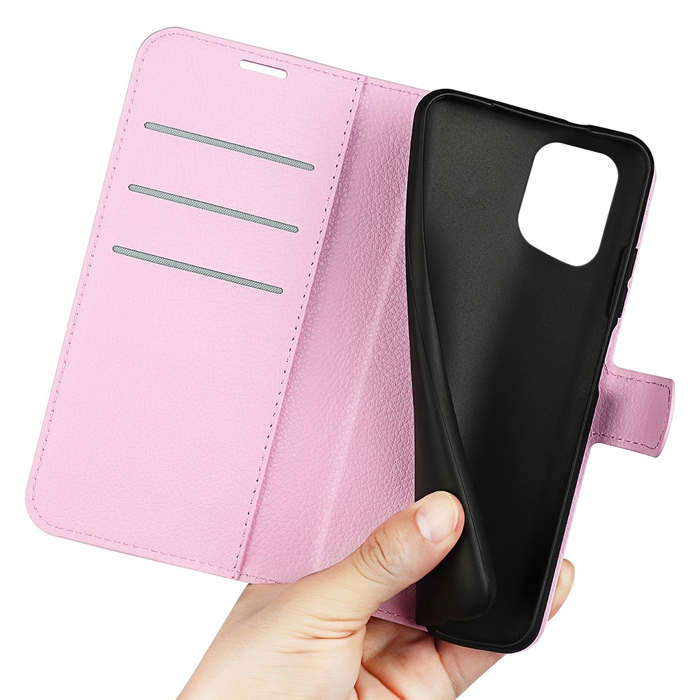 PU Leather Smartphone Cover Bag for Oppo Find X5, Wallet Anti-scratch Litchi Texture Phone Stand Function Dustproof Case - Pink-6