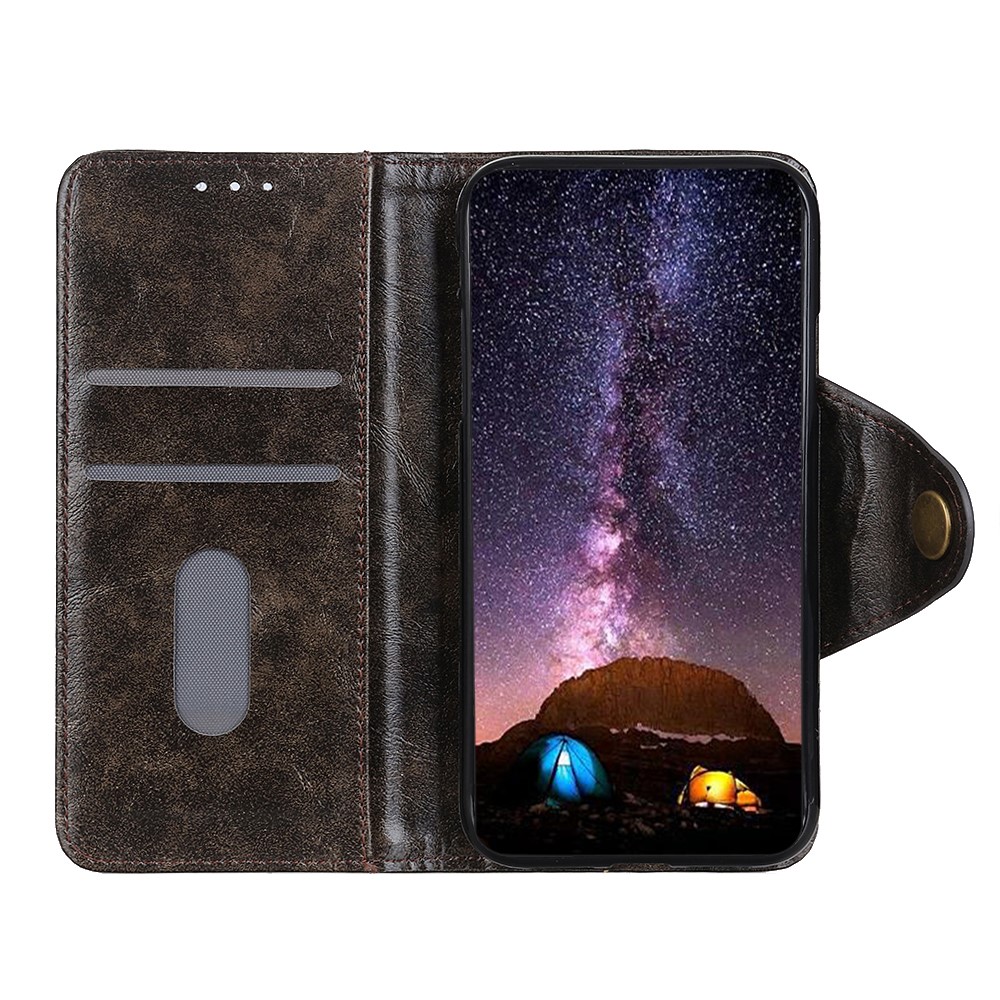 KHAZHEN For Oppo Reno7 5G (Global)/Find X5 Lite Stand PU Leather Case Magnetic Closure Wallet Phone Cover - Coffee-4