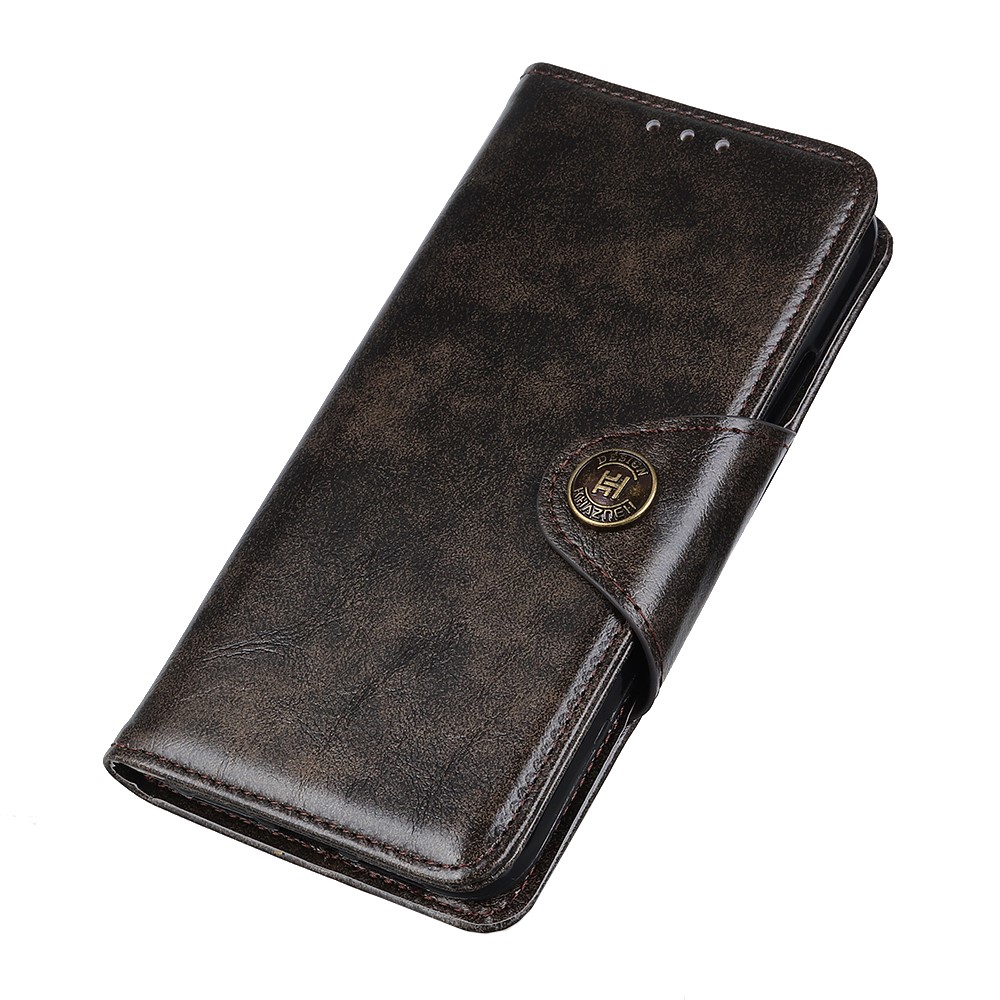 KHAZHEN For Oppo Reno7 5G (Global)/Find X5 Lite Stand PU Leather Case Magnetic Closure Wallet Phone Cover - Coffee-7
