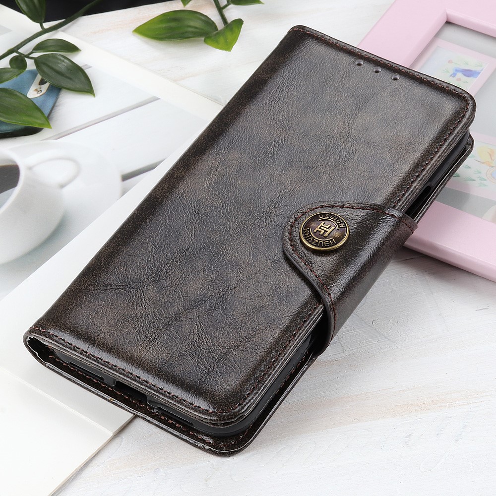 KHAZHEN For Oppo Reno7 5G (Global)/Find X5 Lite Stand PU Leather Case Magnetic Closure Wallet Phone Cover - Coffee-8