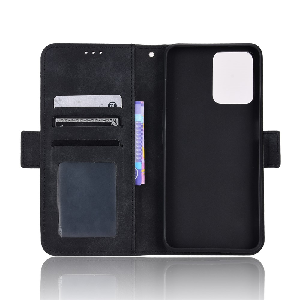 For Realme C35 Wallet Stand Anti-scratch PU Leather Protective Case Multiple Card Slots Magnetic Closing Phone Shell - Black-8