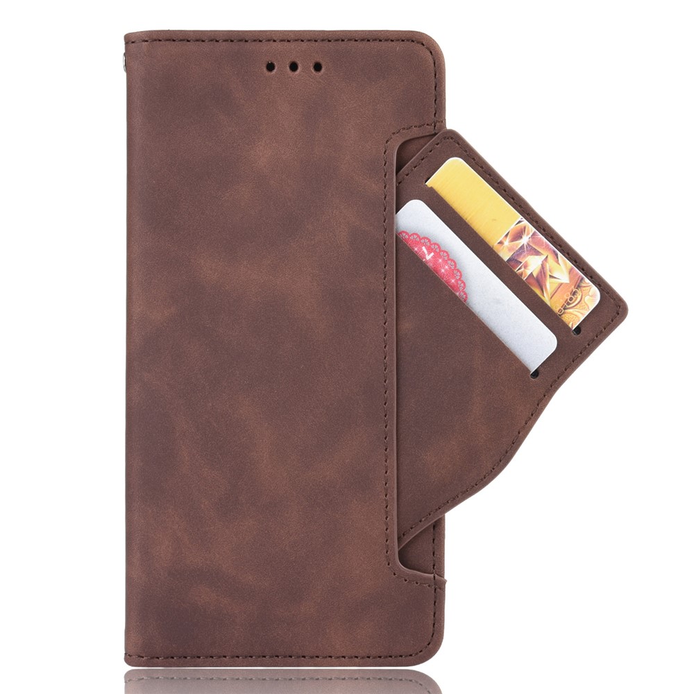 For Realme C35 Wallet Stand Anti-scratch PU Leather Protective Case Multiple Card Slots Magnetic Closing Phone Shell - Brown-2