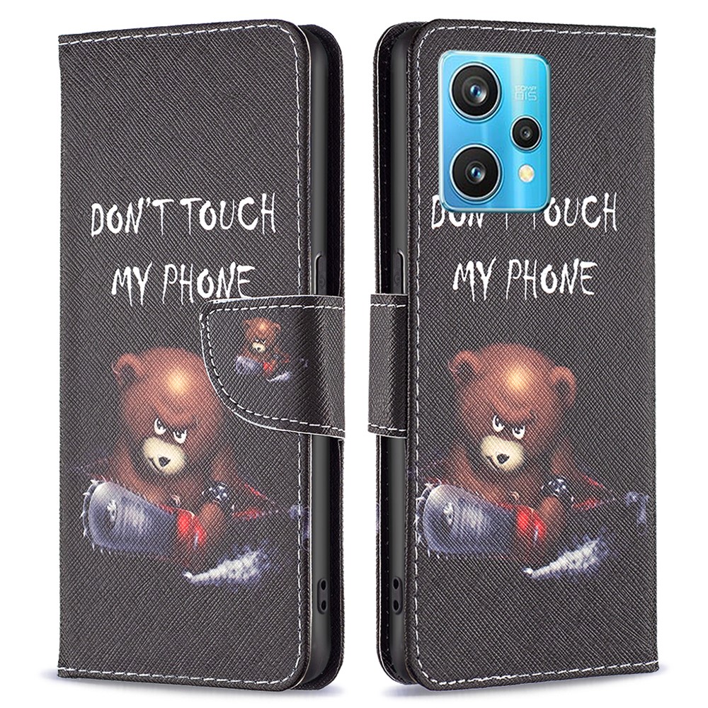 For Realme 9 Pro+ Pattern Printing PU Leather Case Magnetic Closure Stand Wallet Style Flip Cover - Bear-1