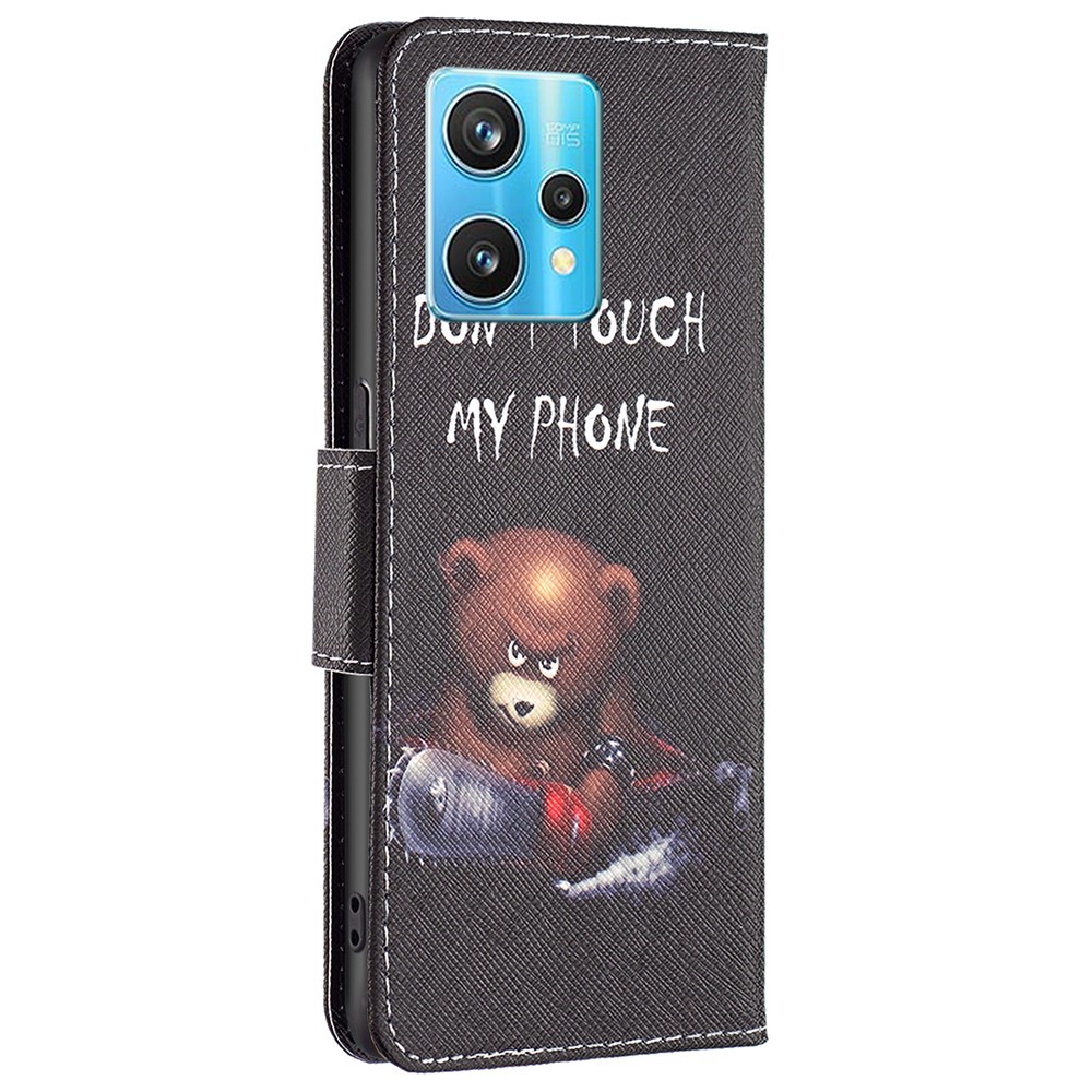 For Realme 9 Pro+ Pattern Printing PU Leather Case Magnetic Closure Stand Wallet Style Flip Cover - Bear-3