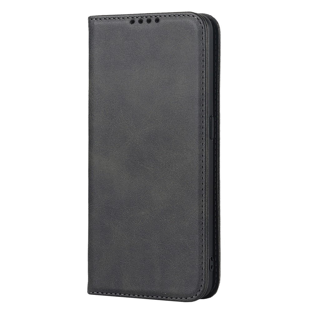 Textured PU Leather Wallet Case for Oppo A55s 5G, Magnetic Auto-absorbed Adjustable Phone Cover - Black-2