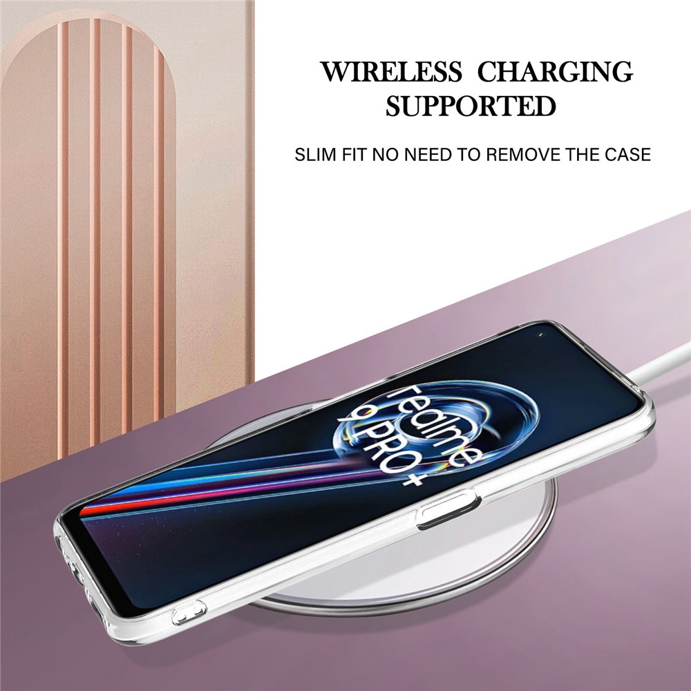 For Realme 9 Pro+ YB IMD Series-3 Light Slim Marble Pattern Double-sided Electroplating Splicing IMD Anti-dust Soft TPU Shell - Blue-4