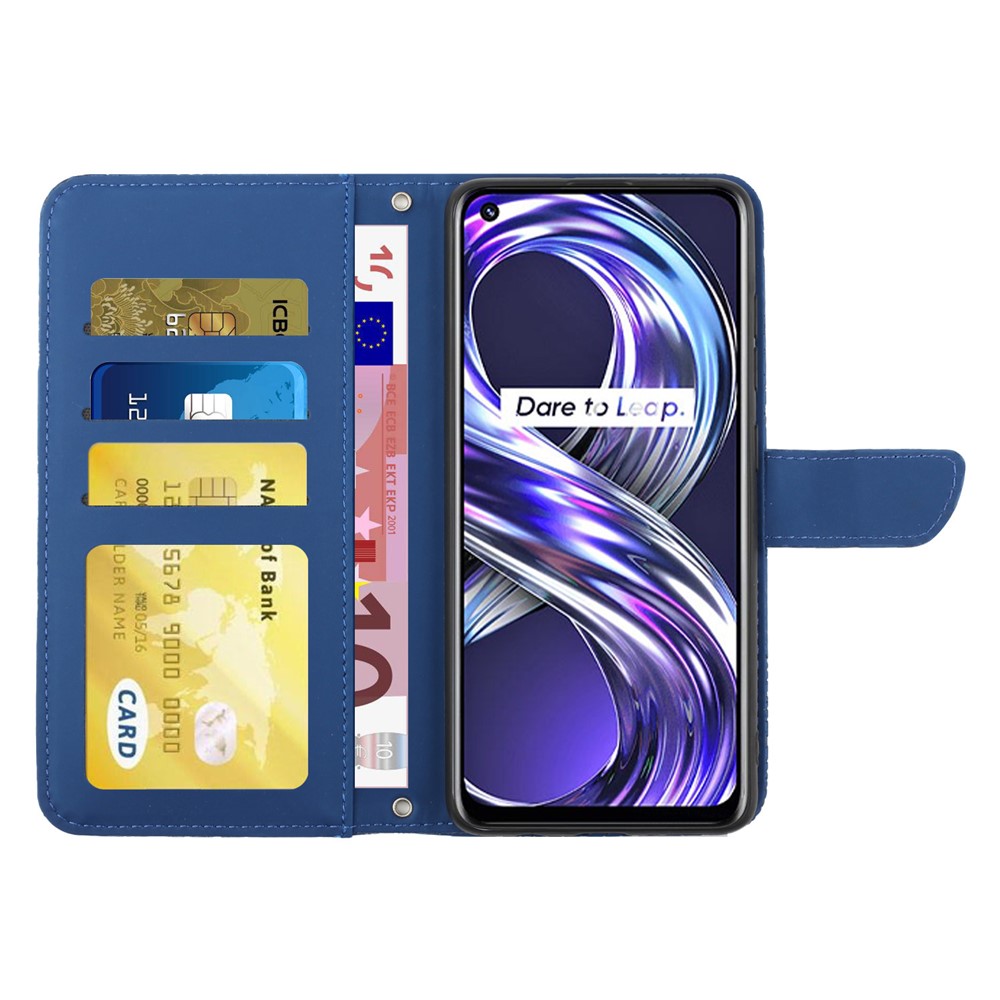 Hülle Für Realme 8 5G – Magnetische Flip Folio Case Aus PU Leder Mit Kartenfächern & Ständerfunktion – Lila