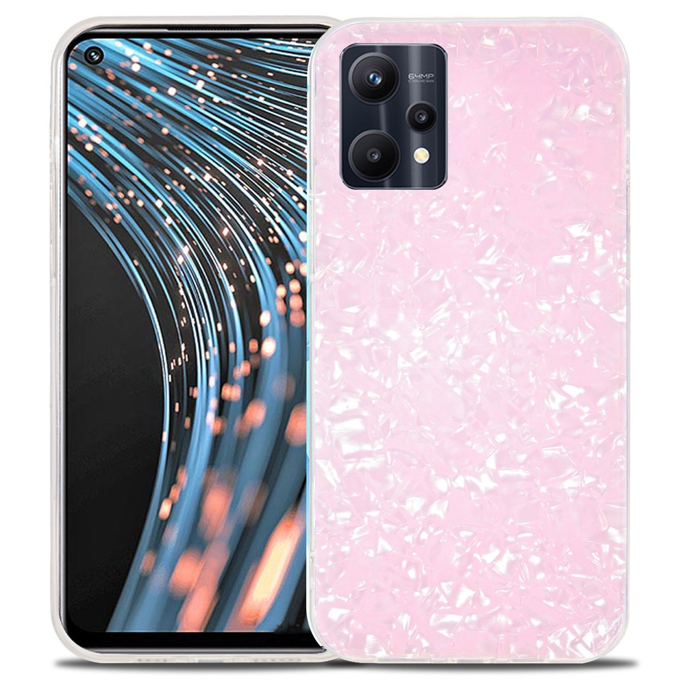 IPAKY for Realme V25/9 Pro, IMD Series Hybrid Case Hard Acrylic Back + Soft TPU Bumper Frame Protective Phone Cover - Pink-1