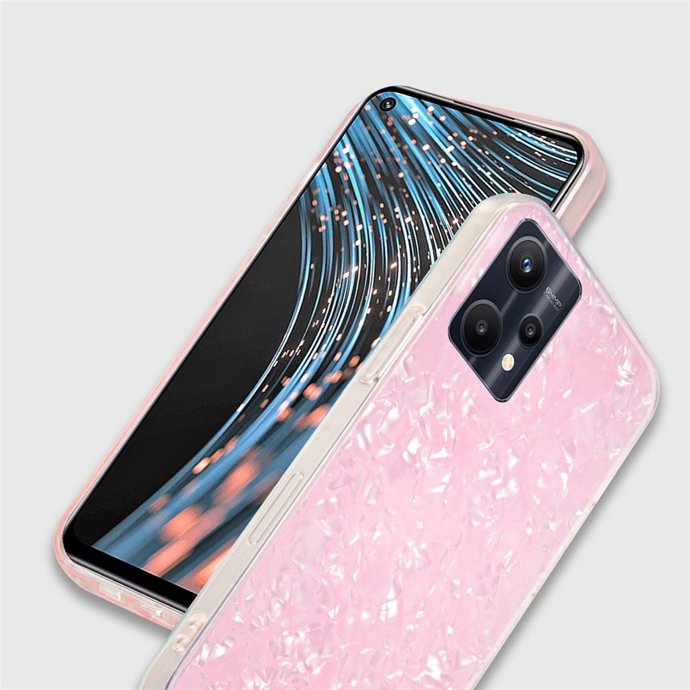 IPAKY for Realme V25/9 Pro, IMD Series Hybrid Case Hard Acrylic Back + Soft TPU Bumper Frame Protective Phone Cover - Pink-5