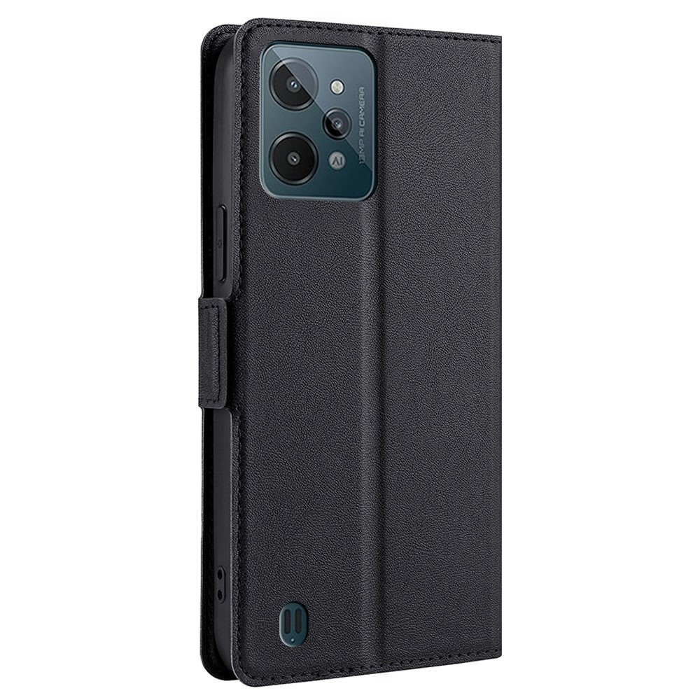 For Realme C31 Side Magnetic Clasp Ultra-thin PU Leather Case Card Slot Stand Phone Shell - Black-7