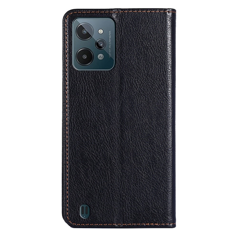 For Realme C31 Mobile Phone Cover Anti-scratch PU Leather + TPU Stand Wallet Magnetic Auto Closure Protector Case - Black-4