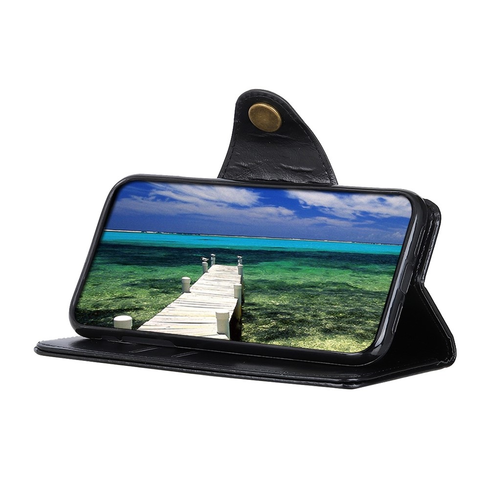 KHAZHEN PU Leather Flip Case for Oppo Reno7 4G/F21 Pro 4G, Wallet Full Body Protection Stand Protective Phone Cover - Black-3