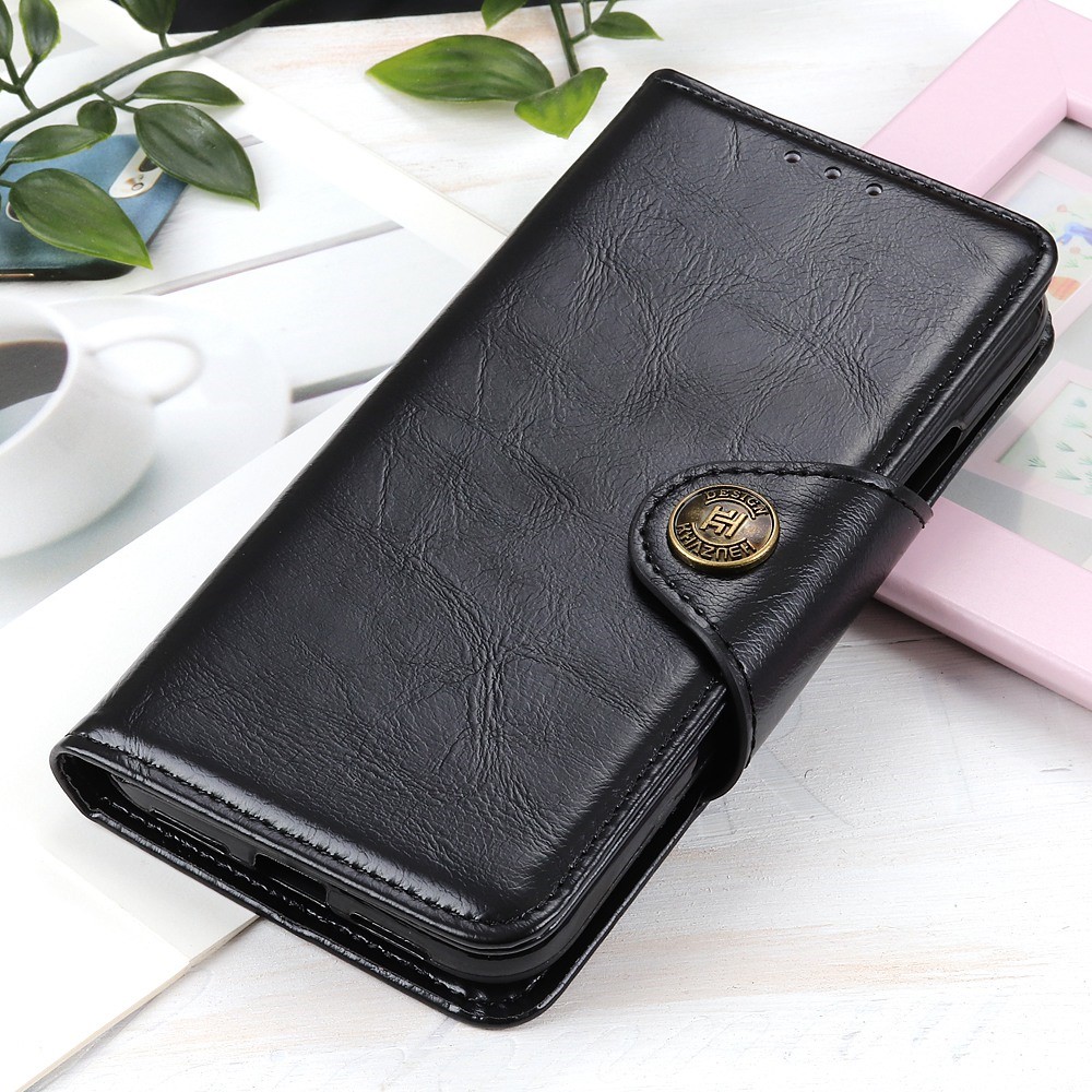 KHAZHEN PU Leather Flip Case for Oppo Reno7 4G/F21 Pro 4G, Wallet Full Body Protection Stand Protective Phone Cover - Black-6