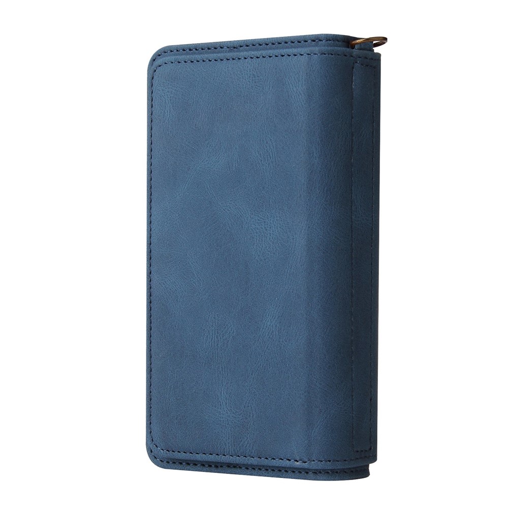 For Oppo Find X5 Pro KT Multi-functional Series-2 Shockproof PU Leather Stand Phone Case with Multiple Card Slots and Zipper Pocket - Blue-12