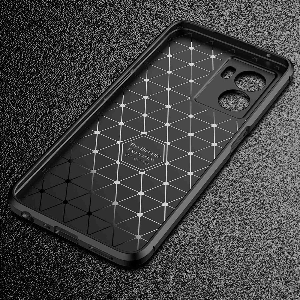 Carbon Fiber Case for Oppo A57 (2022), Full Wrap Coverage Soft TPU Comfortable Grip Protective Cover Shell - Black-7