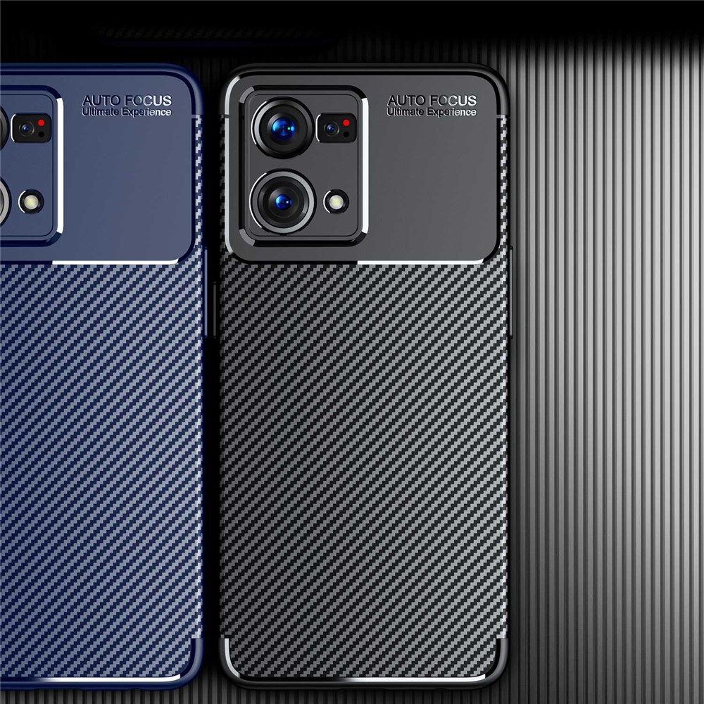 For Oppo Reno7 4G/F21 Pro 4G Soft TPU Carbon Fiber Texture Back Cover Precise Cut-outs Camera Protection Shockproof Phone Case - Black-10